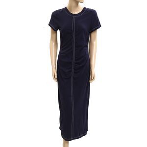 Daily Practice by Anthropologie Navy Tee Maxi Dress Short Sleeve Cotton M 281410
